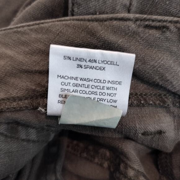 Level 99 Linen Blend Jogger Pants Green Tapered Ankle - Picture 10 of 10